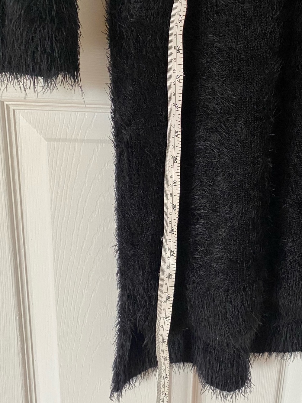 Black Fuzzy Long-Sleeve Women's Dress - Picture 10 of 12